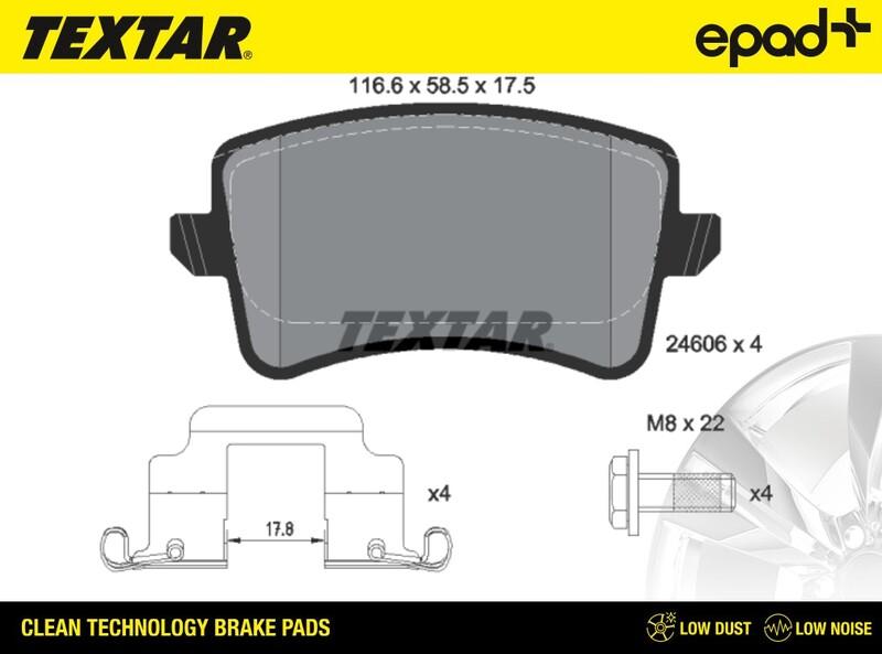 Textar 2460602CP - Bremsbelagsatz, Scheibenbremse alexcarstop-ersatzteile.com