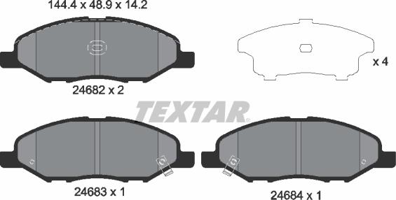 Textar 2468201 - Bremsbelagsatz, Scheibenbremse alexcarstop-ersatzteile.com