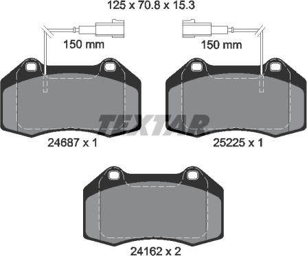 Textar 2468701 - Bremsbelagsatz, Scheibenbremse alexcarstop-ersatzteile.com