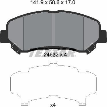 Textar 2463201 - Bremsbelagsatz, Scheibenbremse alexcarstop-ersatzteile.com