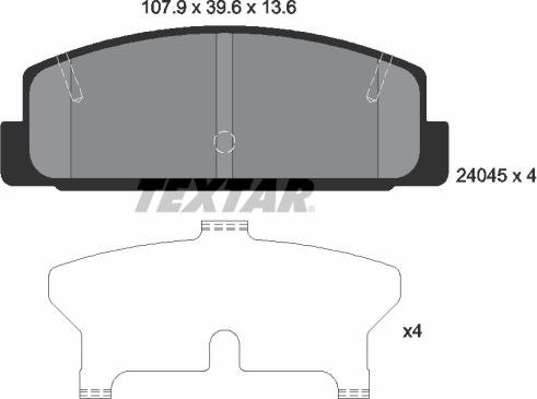 Textar 2404501 - Bremsbelagsatz, Scheibenbremse alexcarstop-ersatzteile.com