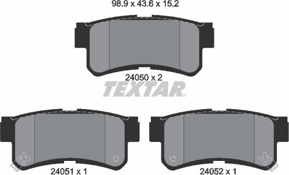 Textar 2405001 - Bremsbelagsatz, Scheibenbremse alexcarstop-ersatzteile.com