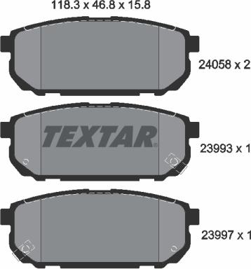 Textar 2405801 - Bremsbelagsatz, Scheibenbremse alexcarstop-ersatzteile.com