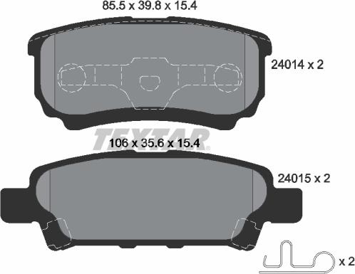 Textar 2401401 - Bremsbelagsatz, Scheibenbremse alexcarstop-ersatzteile.com