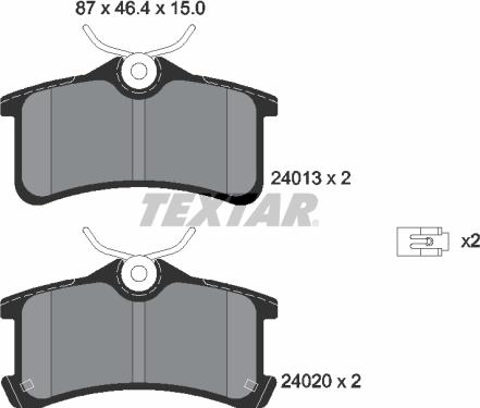 Textar 2401301 - Bremsbelagsatz, Scheibenbremse alexcarstop-ersatzteile.com