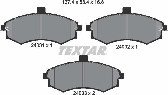 Textar 2403101 - Bremsbelagsatz, Scheibenbremse alexcarstop-ersatzteile.com