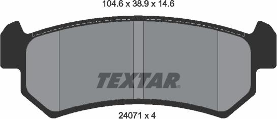 Textar 2407101 - Bremsbelagsatz, Scheibenbremse alexcarstop-ersatzteile.com