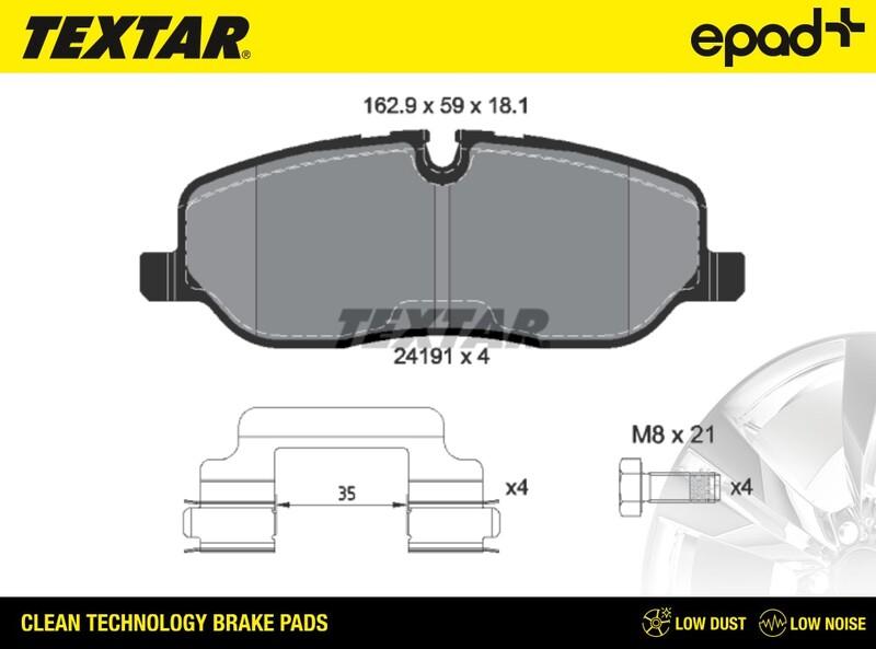 Textar 2419101CP - Bremsbelagsatz, Scheibenbremse alexcarstop-ersatzteile.com