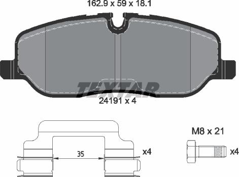 Textar 2419101 - Bremsbelagsatz, Scheibenbremse alexcarstop-ersatzteile.com