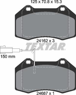 Textar 2416202 - Bremsbelagsatz, Scheibenbremse alexcarstop-ersatzteile.com