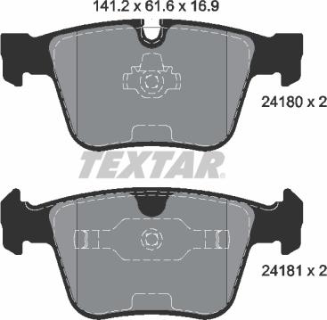 Textar 2418001 - Bremsbelagsatz, Scheibenbremse alexcarstop-ersatzteile.com