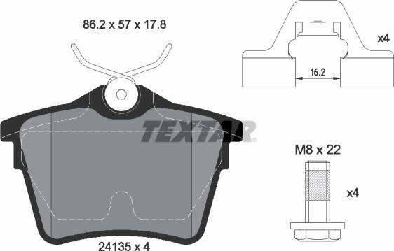 Textar 89008700 - Bremsensatz, Scheibenbremse alexcarstop-ersatzteile.com