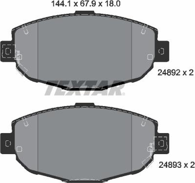 Textar 2489201 - Bremsbelagsatz, Scheibenbremse alexcarstop-ersatzteile.com