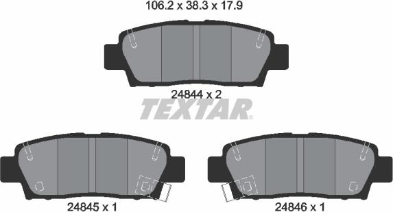 Textar 2484401 - Bremsbelagsatz, Scheibenbremse alexcarstop-ersatzteile.com