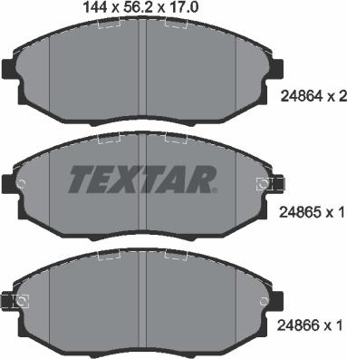 Textar 2486401 - Bremsbelagsatz, Scheibenbremse alexcarstop-ersatzteile.com