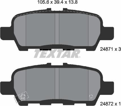 Textar 2487101 - Bremsbelagsatz, Scheibenbremse alexcarstop-ersatzteile.com