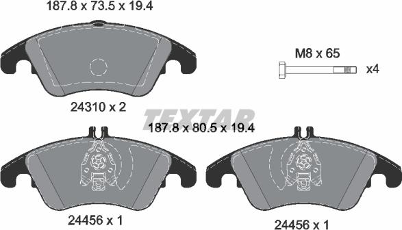 Textar 2431081 - Bremsbelagsatz, Scheibenbremse alexcarstop-ersatzteile.com