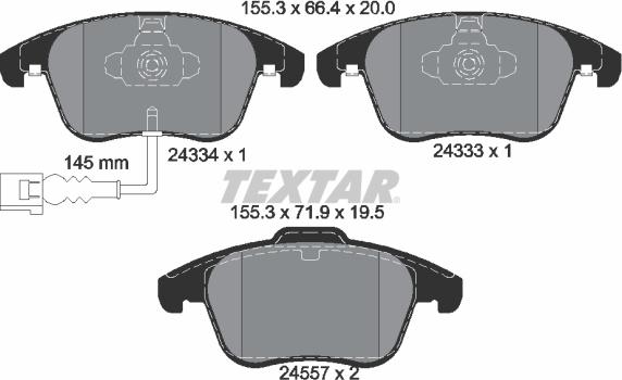 Textar 2433401 - Bremsbelagsatz, Scheibenbremse alexcarstop-ersatzteile.com