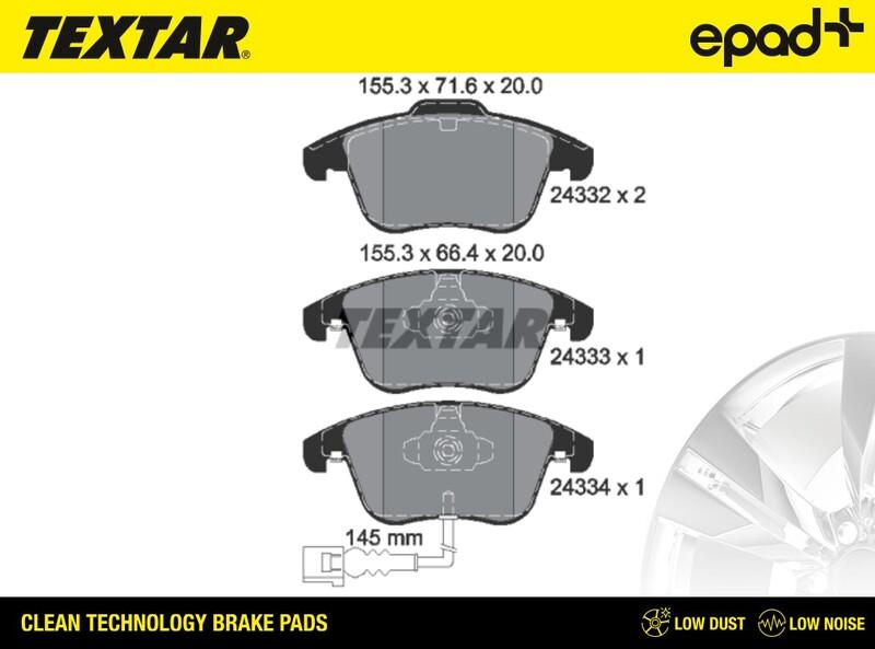 Textar 2433301CP - Bremsbelagsatz, Scheibenbremse alexcarstop-ersatzteile.com