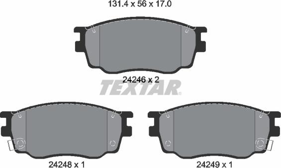 Textar 2424601 - Bremsbelagsatz, Scheibenbremse alexcarstop-ersatzteile.com