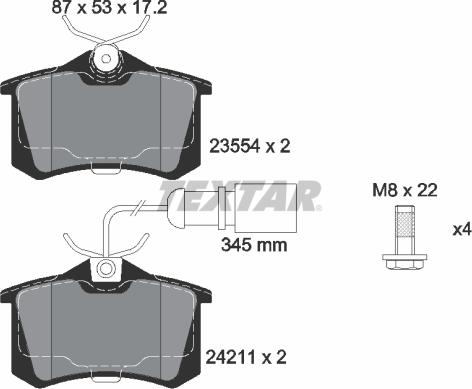 Textar 2421101 - Bremsbelagsatz, Scheibenbremse alexcarstop-ersatzteile.com