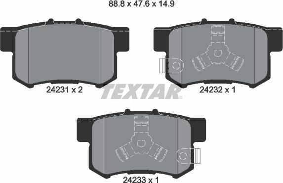 Textar 2423101 - Bremsbelagsatz, Scheibenbremse alexcarstop-ersatzteile.com