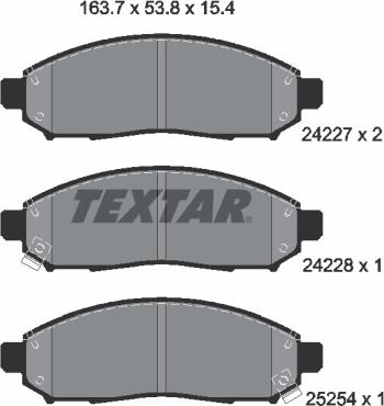 Textar 2422704 - Bremsbelagsatz, Scheibenbremse alexcarstop-ersatzteile.com