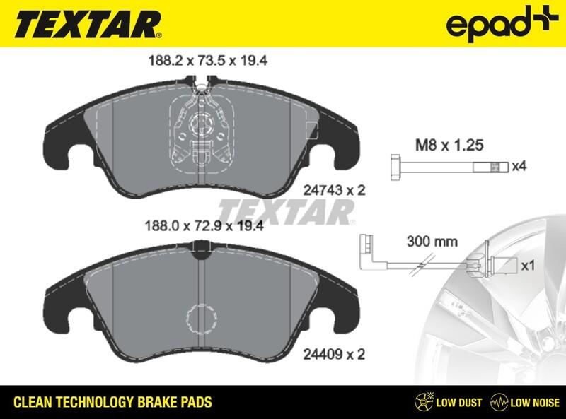 Textar 2474301CP - Bremsbelagsatz, Scheibenbremse alexcarstop-ersatzteile.com