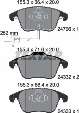 Textar 2470601 - Bremsbelagsatz, Scheibenbremse alexcarstop-ersatzteile.com