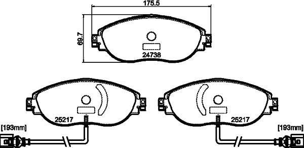 Textar 2473808 - Bremsbelagsatz, Scheibenbremse alexcarstop-ersatzteile.com