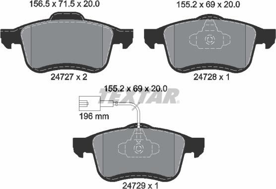 Textar 2472701 - Bremsbelagsatz, Scheibenbremse alexcarstop-ersatzteile.com