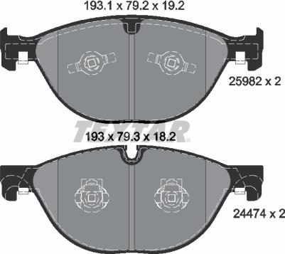 Textar 2598201 - Bremsbelagsatz, Scheibenbremse alexcarstop-ersatzteile.com