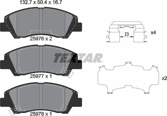 Textar 2597601 - Bremsbelagsatz, Scheibenbremse alexcarstop-ersatzteile.com