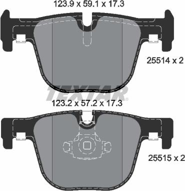 Textar 2551401 - Bremsbelagsatz, Scheibenbremse alexcarstop-ersatzteile.com