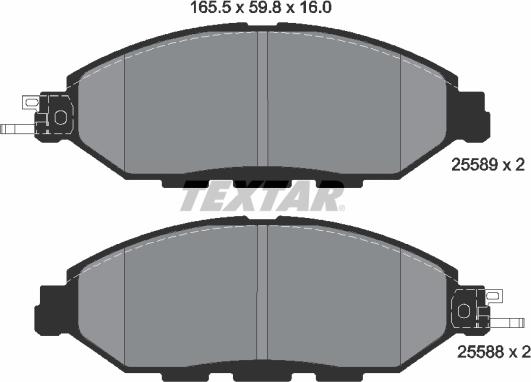 Textar 2558903 - Bremsbelagsatz, Scheibenbremse alexcarstop-ersatzteile.com