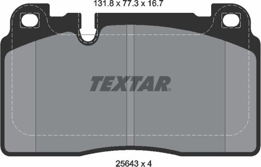 Textar 2564305 - Bremsbelagsatz, Scheibenbremse alexcarstop-ersatzteile.com