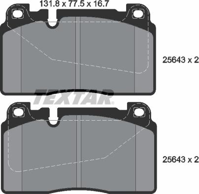 Textar 2564301 - Bremsbelagsatz, Scheibenbremse alexcarstop-ersatzteile.com