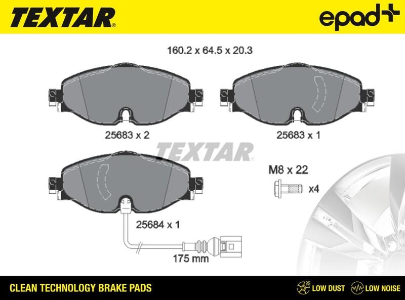 Textar 2568301CP - Bremsbelagsatz, Scheibenbremse alexcarstop-ersatzteile.com