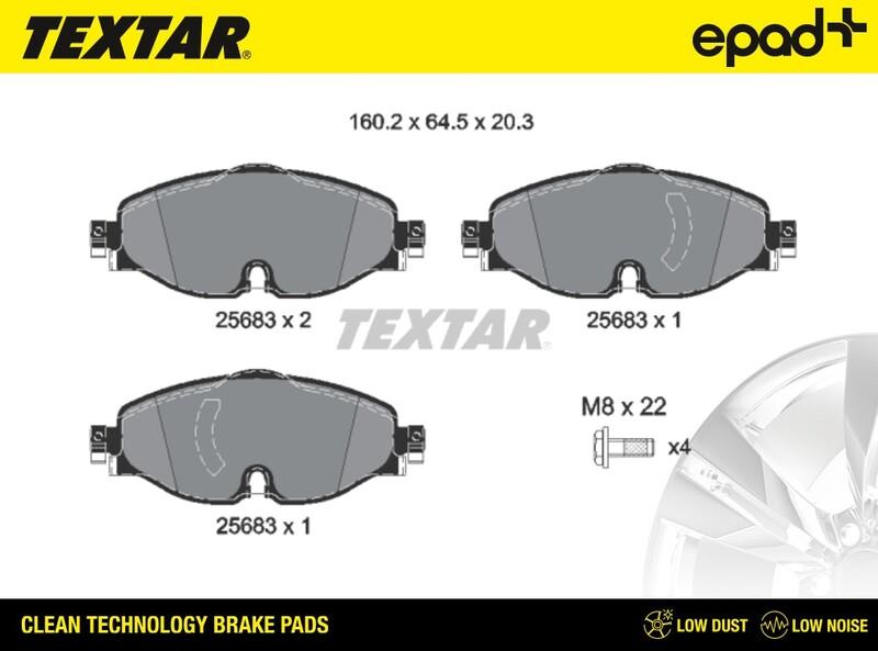 Textar 2568303CP - Bremsbelagsatz, Scheibenbremse alexcarstop-ersatzteile.com