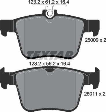 Textar 2500901 - Bremsbelagsatz, Scheibenbremse alexcarstop-ersatzteile.com