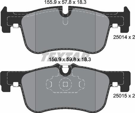 Textar 2501401 - Bremsbelagsatz, Scheibenbremse alexcarstop-ersatzteile.com