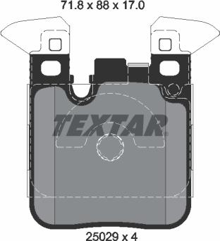 Textar 2502902 - Bremsbelagsatz, Scheibenbremse alexcarstop-ersatzteile.com