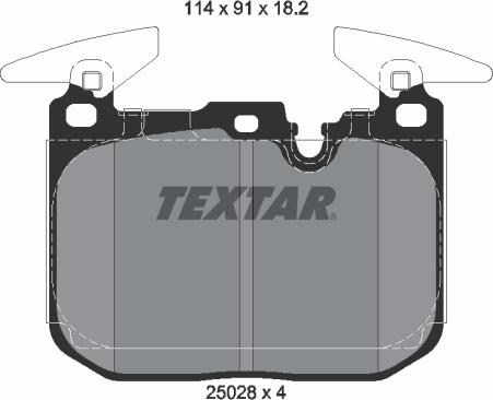 Textar 2502801 - Bremsbelagsatz, Scheibenbremse alexcarstop-ersatzteile.com