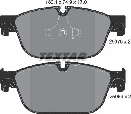 Textar 2507001 - Bremsbelagsatz, Scheibenbremse alexcarstop-ersatzteile.com