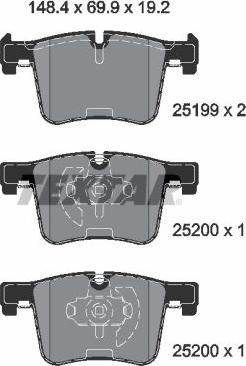 Textar 2519901 - Bremsbelagsatz, Scheibenbremse alexcarstop-ersatzteile.com