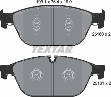 Textar 2516002 - Bremsbelagsatz, Scheibenbremse alexcarstop-ersatzteile.com