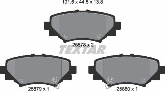 Textar 2587801 - Bremsbelagsatz, Scheibenbremse alexcarstop-ersatzteile.com