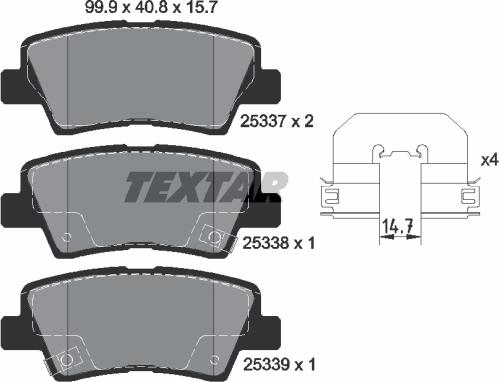 Textar 2533703 - Bremsbelagsatz, Scheibenbremse alexcarstop-ersatzteile.com