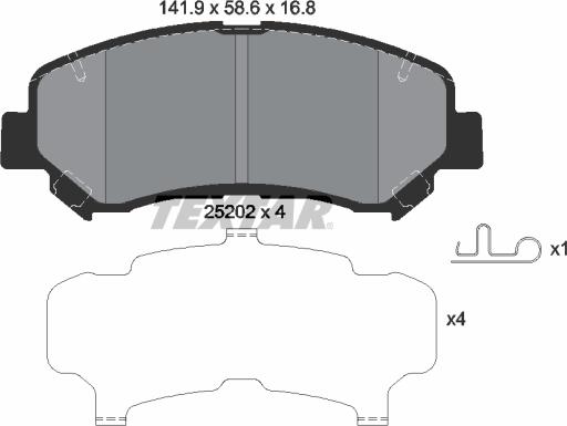 Textar 2520201 - Bremsbelagsatz, Scheibenbremse alexcarstop-ersatzteile.com