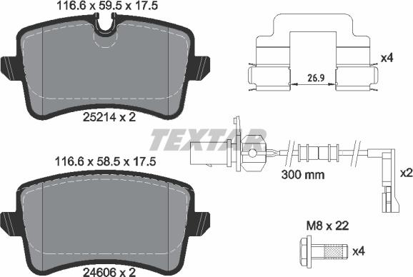 Textar 2521401 - Bremsbelagsatz, Scheibenbremse alexcarstop-ersatzteile.com